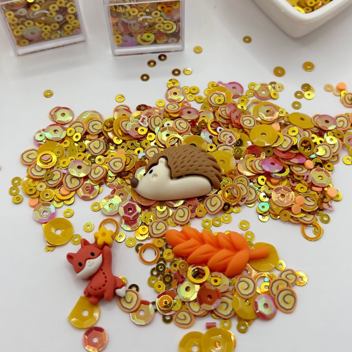 Mixvenki Craftvena Amber Apple – jesienna mieszanka cekinów w złocie, pomarańczu i czerwieni