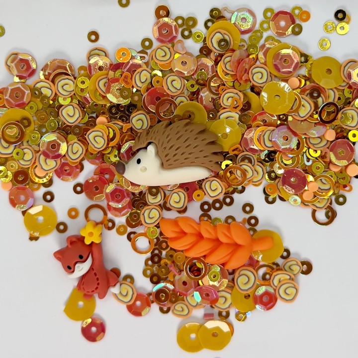 Mixvenki Craftvena Amber Apple – jesienna mieszanka cekinów w złocie, pomarańczu i czerwieni