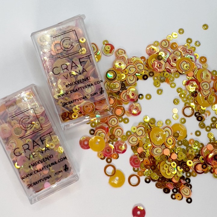 Mieszanka cekinów i ozdobnych elementów Craftvena – dekoracje do kartek i exploding boxów