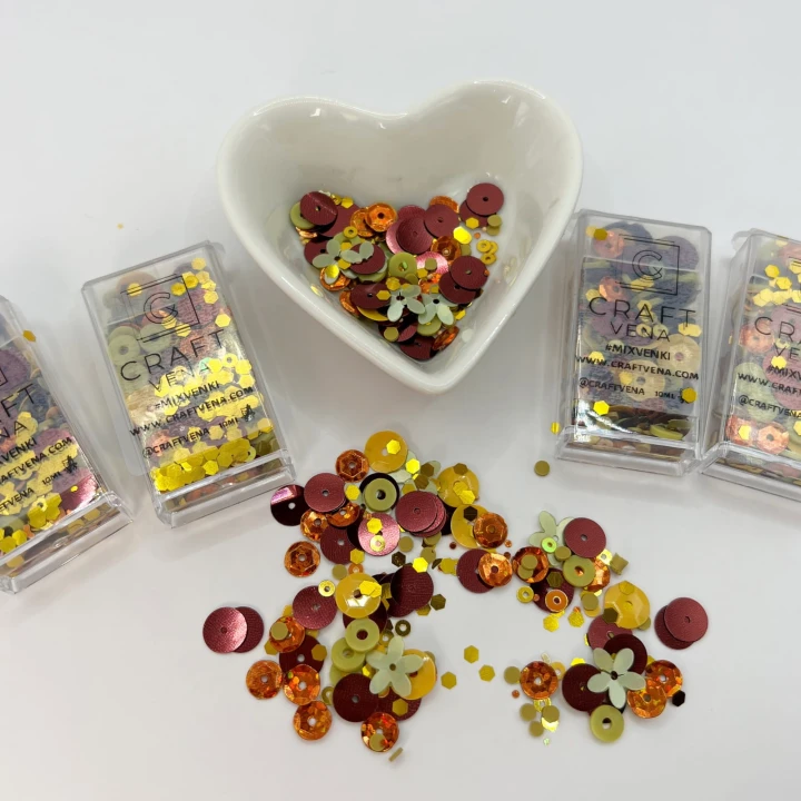 Mixvenki Wine &amp; Woods – jesienna mieszanka cekinów w bordowych, złotych, zielonych i rudych odcieniach