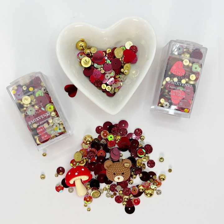 Mixvenki Craftvena Autumn Ruby – bordowo-złota mieszanka ozdobna do projektów DIY