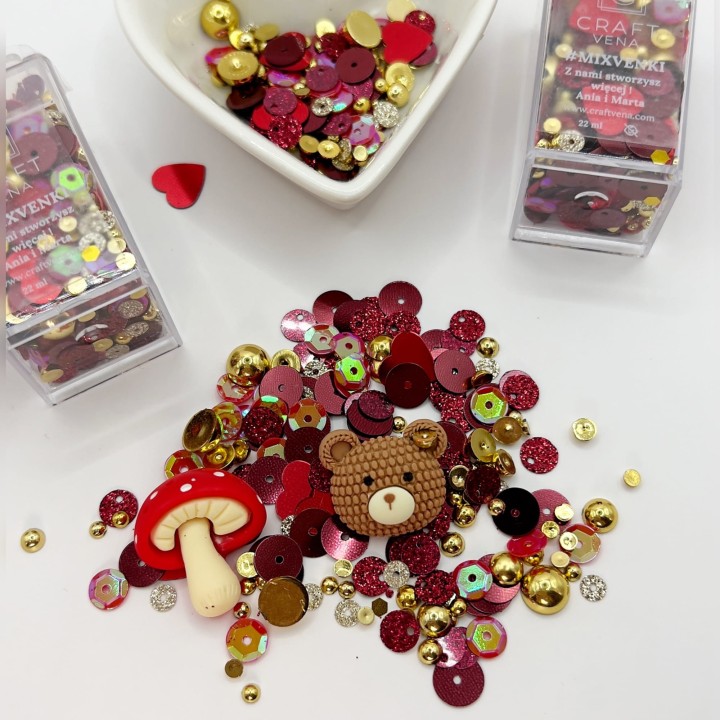 Mixvenki Craftvena Autumn Ruby – bordowo-złota mieszanka ozdobna do projektów DIY