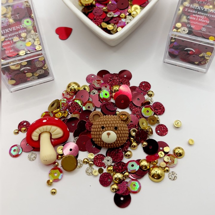 Mixvenki Craftvena Autumn Ruby – bordowo-złota mieszanka ozdobna do projektów DIY