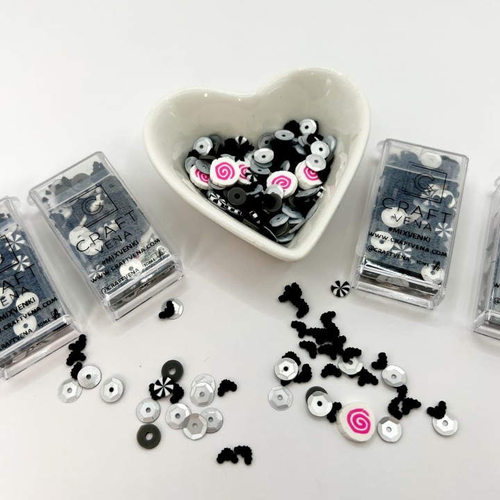 Mixvenki Halloween Moonlight Magic – czarno-srebrne ozdoby z akcentem różu