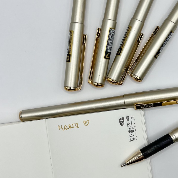 żelopis złoty 0.7 mm – metaliczny długopis żelowy do journalingu i kartek, Craftvena