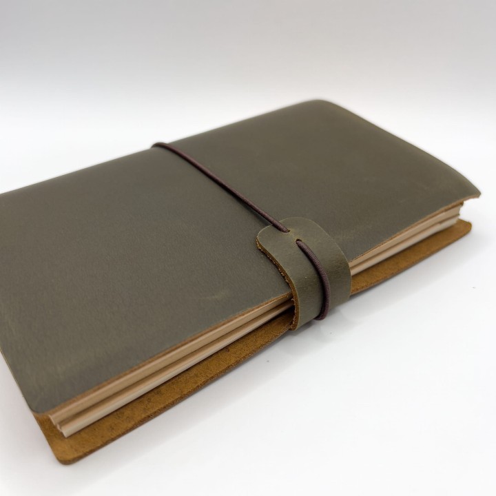 Skórzany notes w systemie na gumki – travel journal do journalingu i planowania