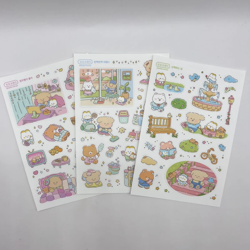 Zestaw naklejek kawaii idealne do journalingu i scrapbookingu
