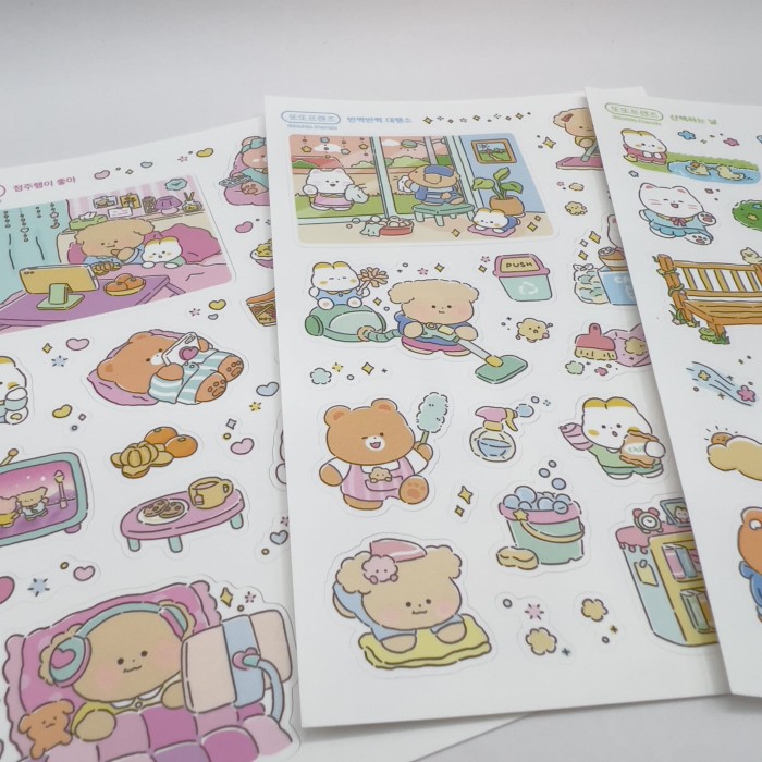 Zestaw naklejek kawaii idealne do journalingu i scrapbookingu