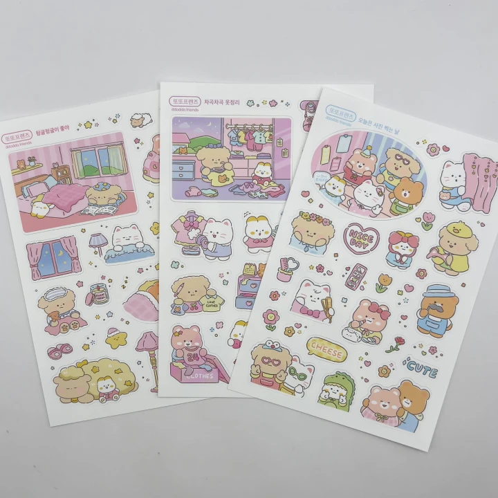 Zestaw naklejek kawaii idealne do journalingu i scrapbookingu
