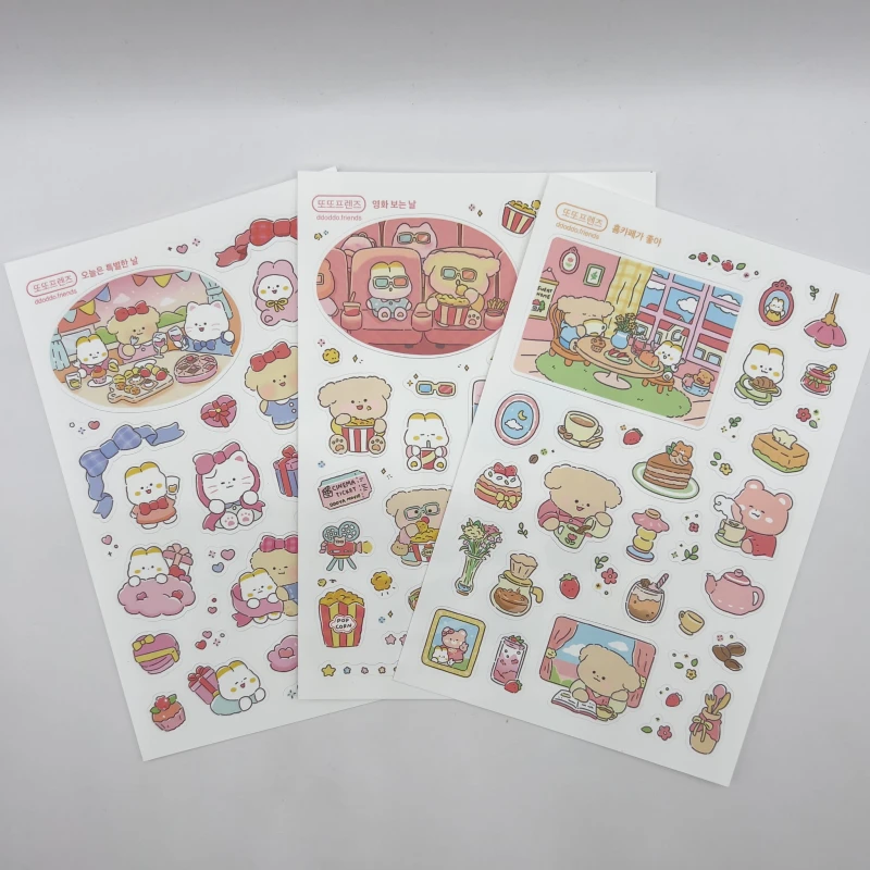 Zestaw naklejek kawaii idealne do journalingu i scrapbookingu
