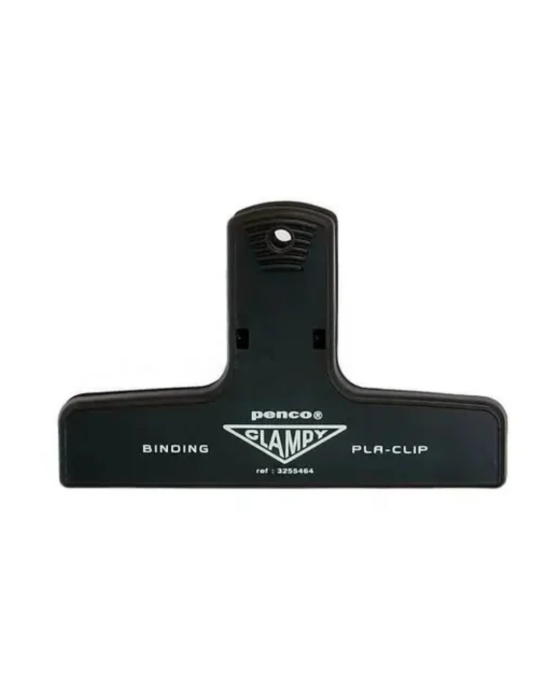 Klips PENCO Clampy Plastic Clip w kolorze czarnym, wykonany z tworzywa ABS i metalu, o wymiarach 100 × 65 × 30 mm.