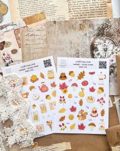 Autumn Stories – jesienny zestaw do junk journalingu z papierami vintage, naklejkami Craftvena i ozdobnymi dodatkam