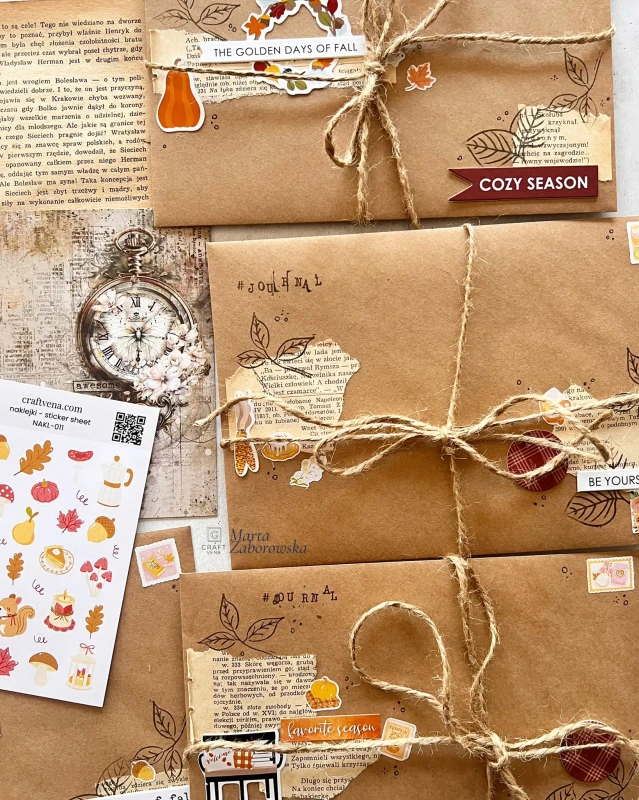 Autumn Stories – jesienny zestaw do junk journalingu z papierami vintage, naklejkami Craftvena i ozdobnymi dodatkam