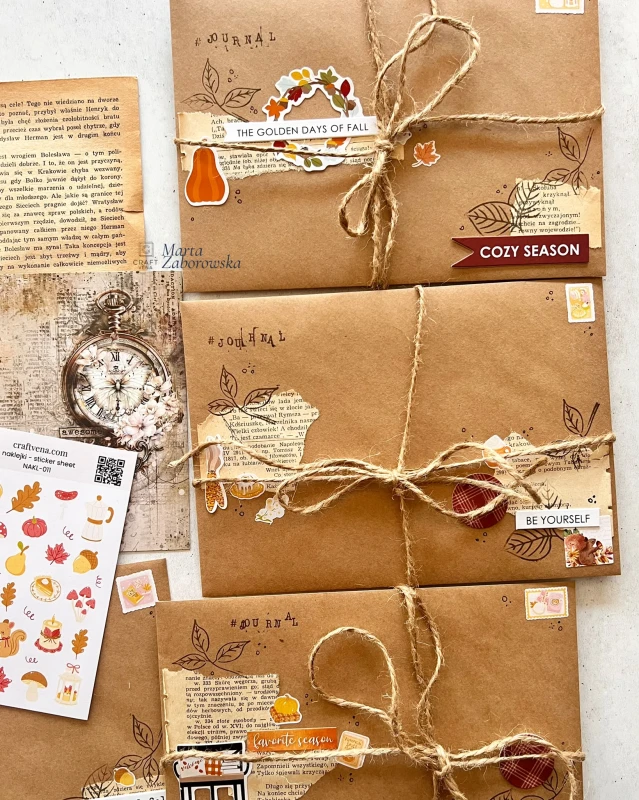Autumn Stories – jesienny zestaw do junk journalingu z papierami vintage, naklejkami Craftvena i ozdobnymi dodatkam