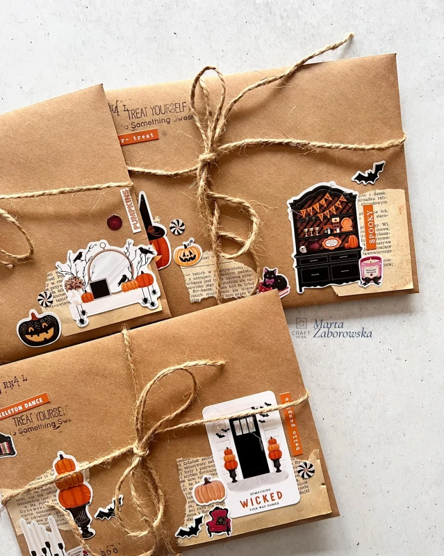 Halloween Stories – zestaw do junk journalingu z papierami vintage, wycinankami i naklejkami Craftvena