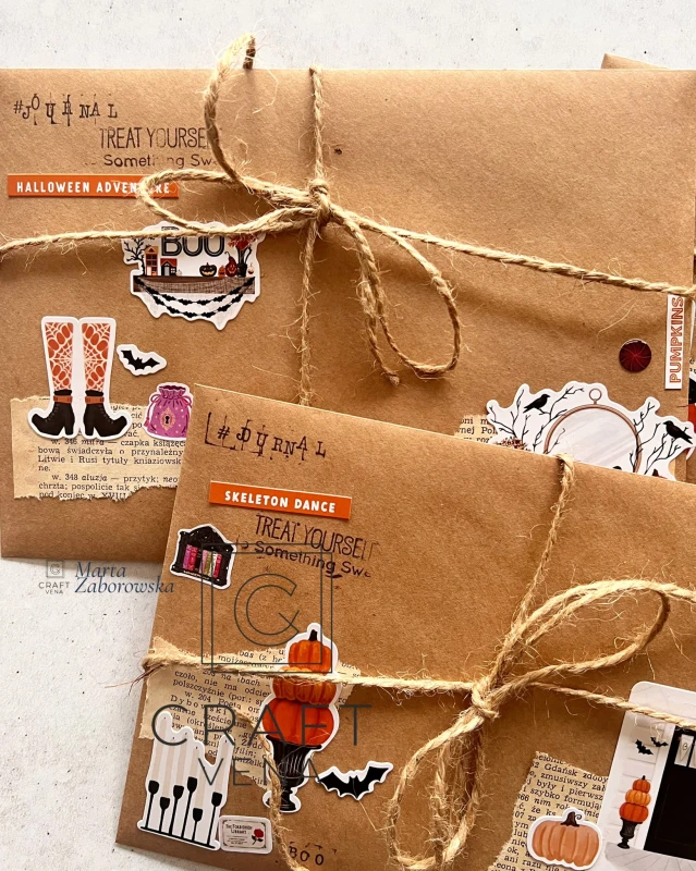 Halloween Stories – zestaw do junk journalingu z papierami vintage, wycinankami i naklejkami Craftvena
