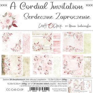 CC-C45-CI-09 zestaw papierów A Cordial Invitation Craft O'Clock